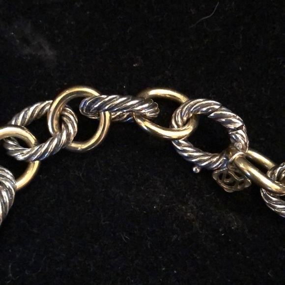 David Yurman 18kt and sterling oval link necklace - Picture 2 of 7
